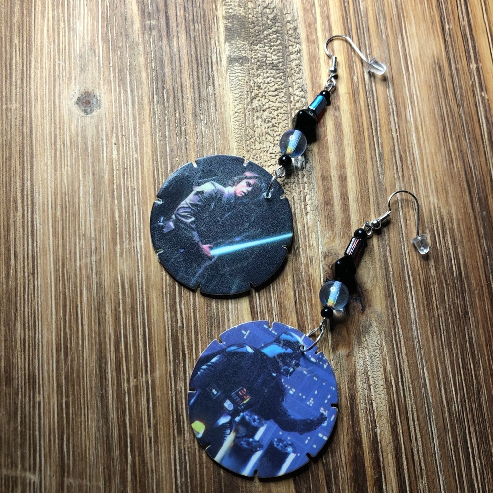 Vintage 90s Star Wars Pog Earrings